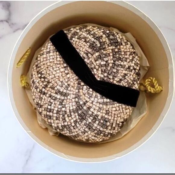 Una Hutcheon Blackburn Bros. Amarillo TX Vintage snake hat & pillbox round hatbo - Picture 2 of 10